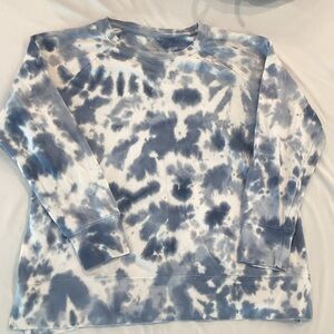 a:glow Blue and White Tie-Dye Top